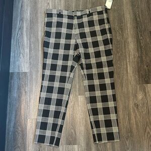 H&M Men’s Black and White Plaid Slim Pants